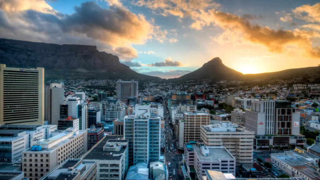 Cape Town city with mountain skyline to augment the blog article about getting a rent to buy car in Cape Town.